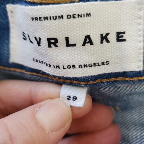 SLVRLAKE Jeans Womens 29 Blue Grace Wide Leg High Rise USA Freedom Wash Classic - Picture 4 of 14